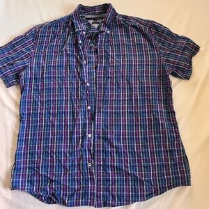Tommy Hilfiger Men's Blue Plaid button up Shirt